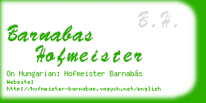 barnabas hofmeister business card